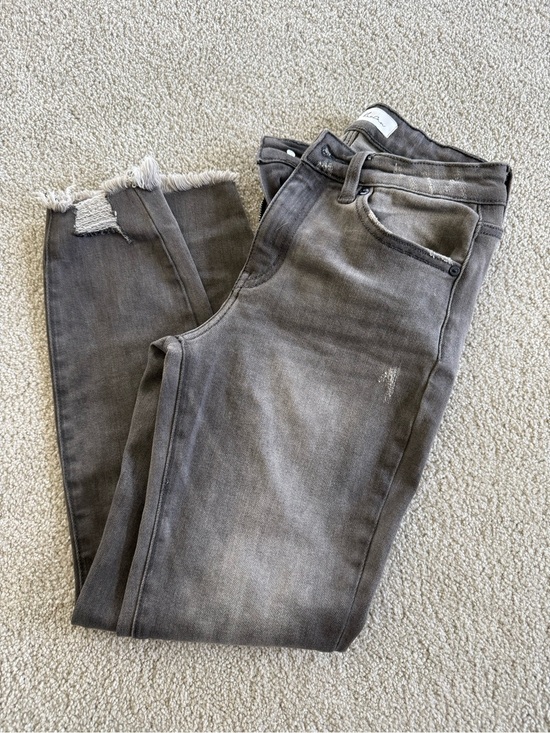 KanCan Pants - KanCan Women's Skinny Jeans in Faded Gray with Raw Hem
